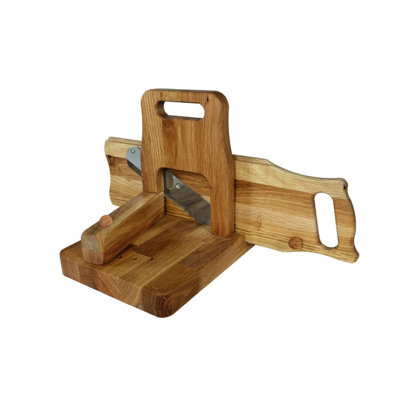 Wooden salami slicer