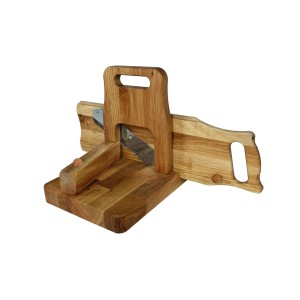 Wooden salami slicer